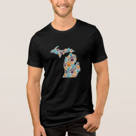 Michigan Paw Prints Bella+Leinwand Tri-Blend Shirt