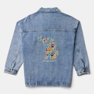 Michigan Paw Prints Denim Jean Jacket Jeansjacke