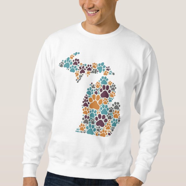 Michigan Paw Prints Men's Basic Sweatshirt (Vorderseite)