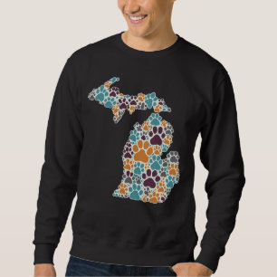 Michigan Paw Prints Men's Basic Sweatshirt