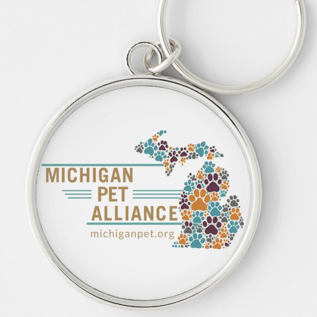 Michigan Paw Prints Premium Schlüsselanhänger (Vorne)
