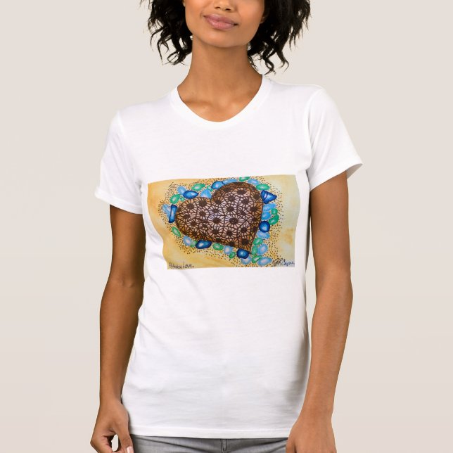Michigan Petoskey Stone Ladys / Nacken-T - Shirt (Vorderseite)