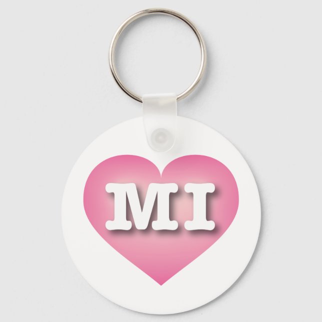 MIchigan Pink Fade Heart - I Liebe MI Schlüsselanhänger (Vorderseite)