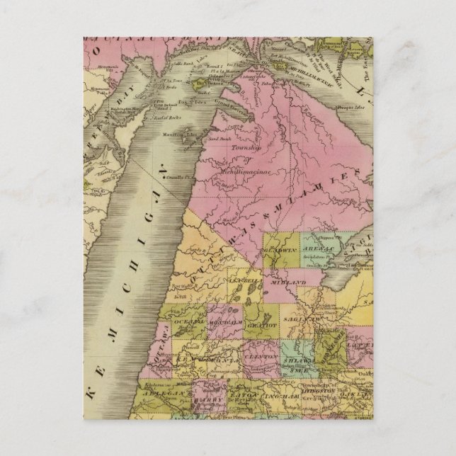 Michigan Postkarte (Vorderseite)