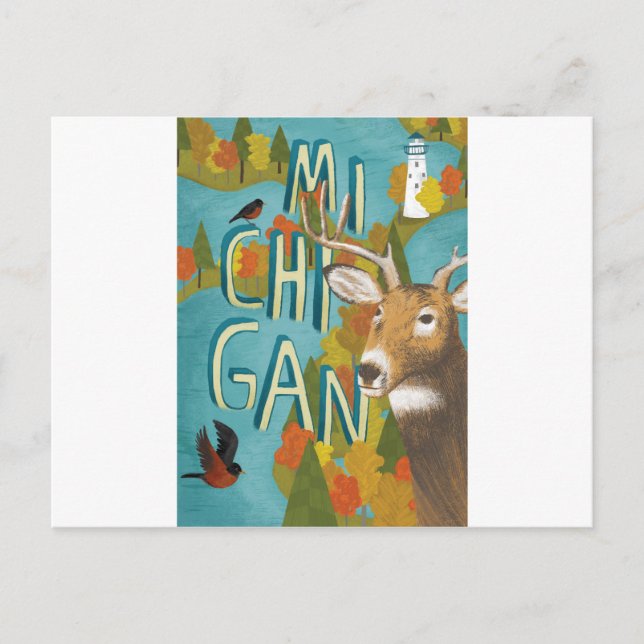 Michigan Postkarte (Vorderseite)