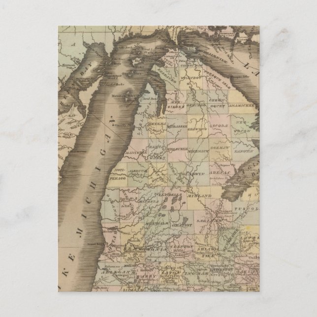 Michigan Postkarte (Vorderseite)