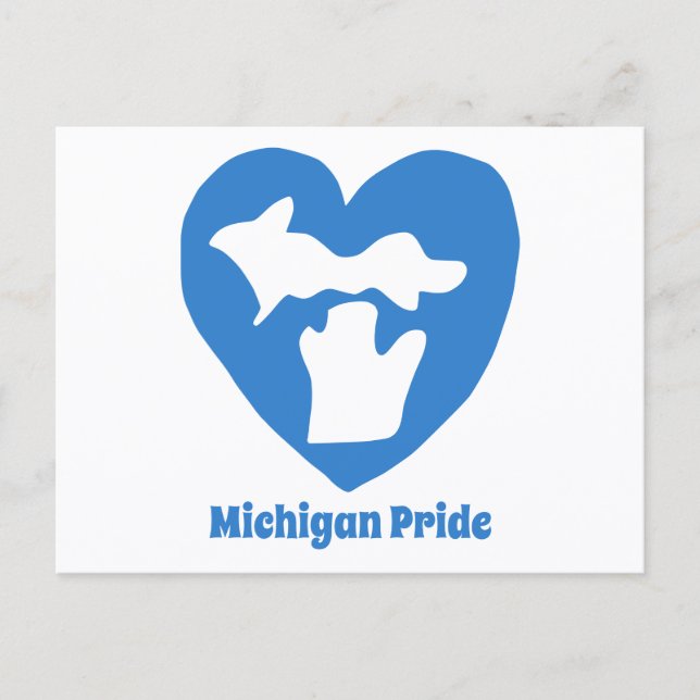 Michigan Pride Herz Postkarte (Vorderseite)