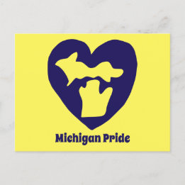 Michigan Pride Herz Postkarte