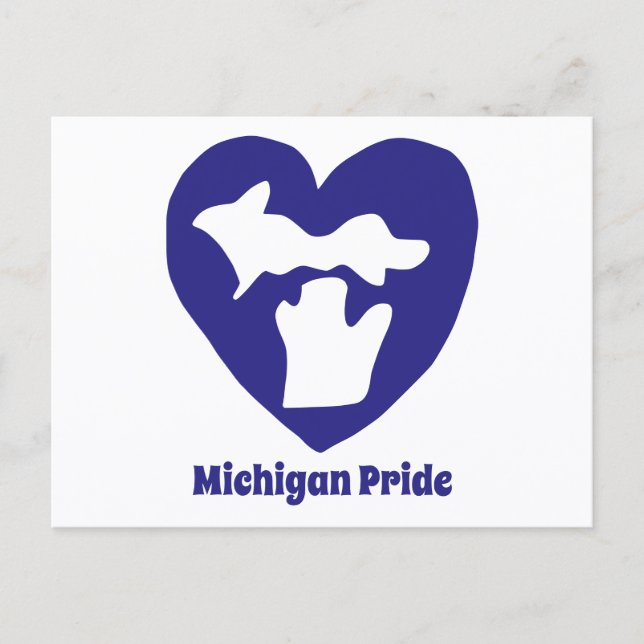 Michigan Pride Herz Postkarte (Vorderseite)