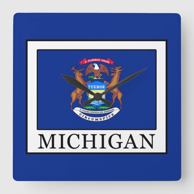 Michigan Quadratische Wanduhr (Vorderseite)