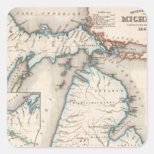Michigan Quadratischer Aufkleber