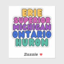 Michigan Rainbow Bubble Text Great Lakes Sticker