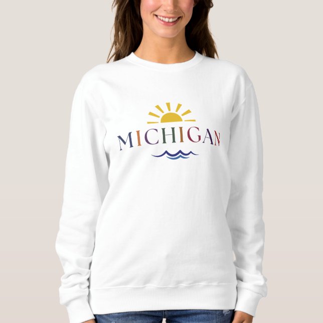 Michigan Rainbow Text T - Shirt (Vorderseite)