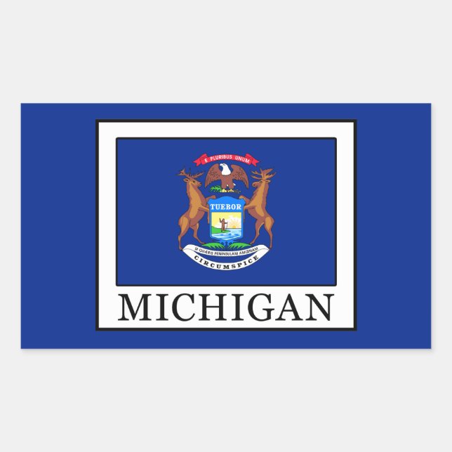 Michigan Rechteckiger Aufkleber (Vorderseite)