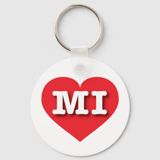 MIchigan Red Heart - I Liebe MI Schlüsselanhänger (Vorderseite)