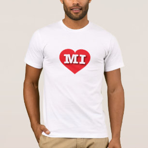 MIchigan Red Heart - I Liebe MI T-Shirt