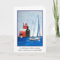 Michigan Red Lighthouse und Sailboat Beileid