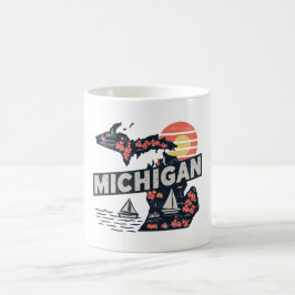 Michigan Retro Silhouette Kaffeetasse