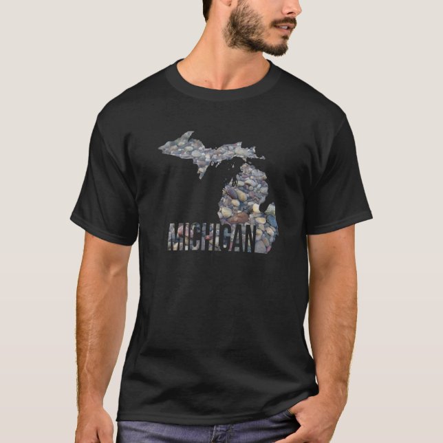 Michigan Rock Beach Staat MI Geology T-Shirt (Vorderseite)