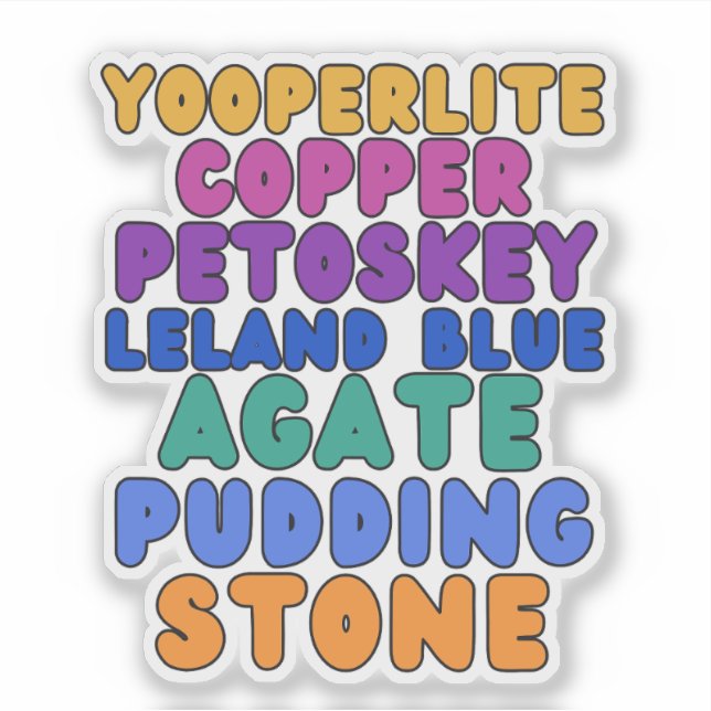 Michigan Rockhound Custom-Cut Vinyl Sticker  (Vorderseite)