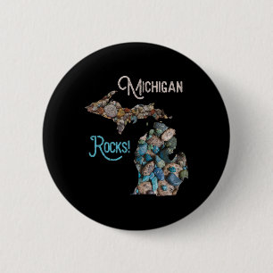Michigan Rocks Petoskey Stone Jagd T-Shirt Great L Button