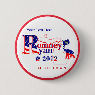 Michigan Romney und Knopf Ryans 2012 - fertigen Button
