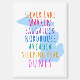 Michigan Sand Dunes Regenbogen-Text-Magnet Magnet