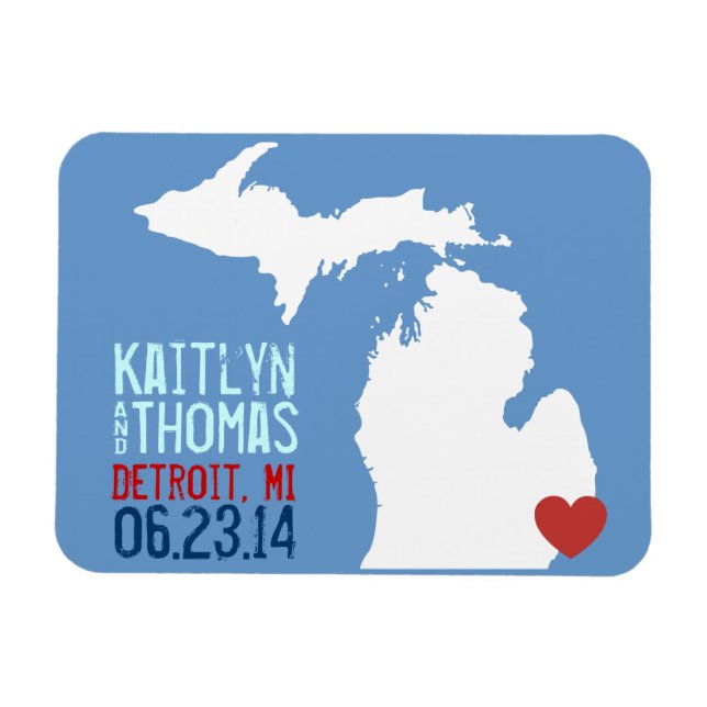 Michigan Save the Date - Individuell gestaltete St Magnet (Horizontal)