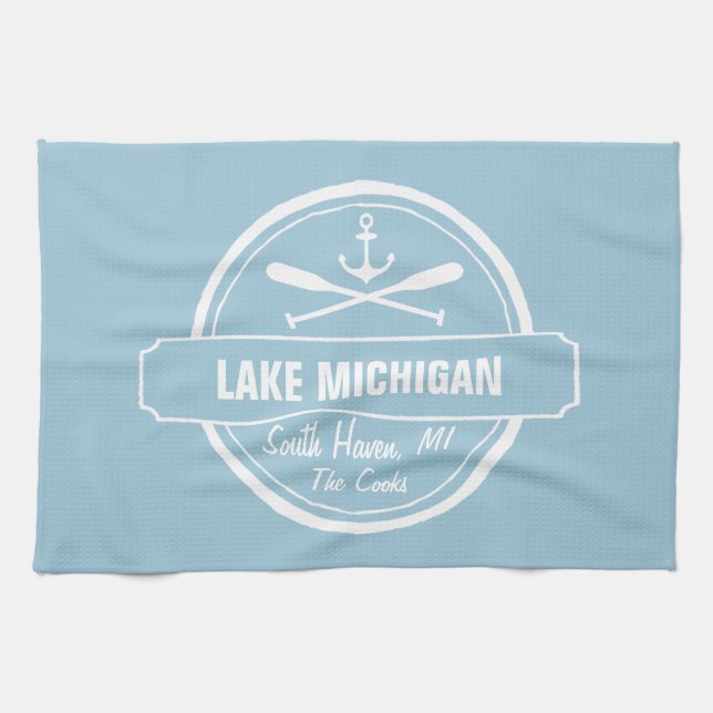 Michigan-See, benutzerdefinierte Stadt, Name, Anke Küchentuch (Horizontal)