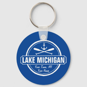 Michigan-See, benutzerdefinierte Stadt, Name, Anke Schlüsselanhänger