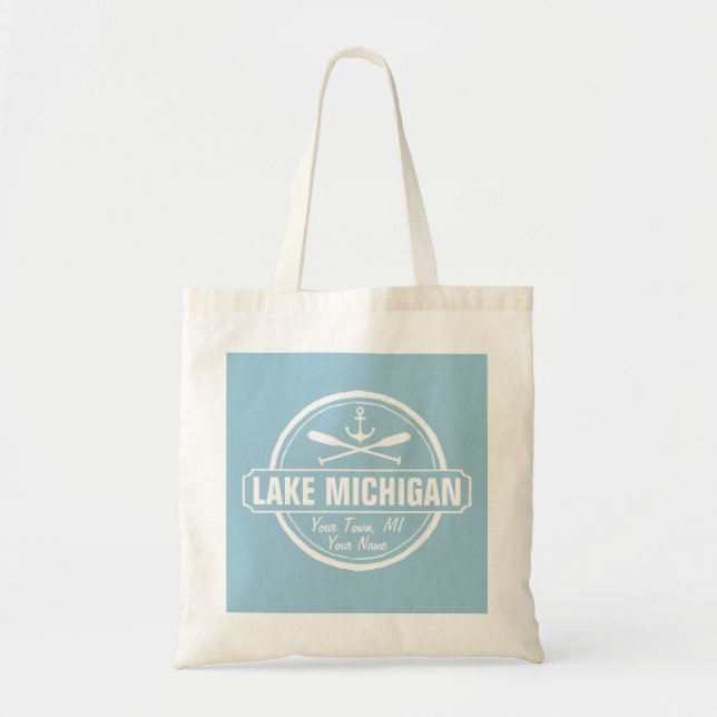 Michigan-See, benutzerdefinierte Stadt, Name, Anke Tragetasche (Vorne)
