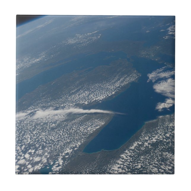 Michigan See, Huron See und Staat von Michigan. Fliese (Vorderseite)