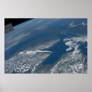 Michigan See, Huron See und Staat von Michigan. Poster