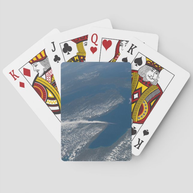 Michigan See, Huron See und Staat von Michigan. Spielkarten (Rückseite)