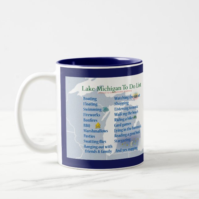 Michigan-See zu erledigen Zweifarbige Tasse (Links)