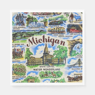 Michigan-Sehenswürdigkeiten-Party Serviette