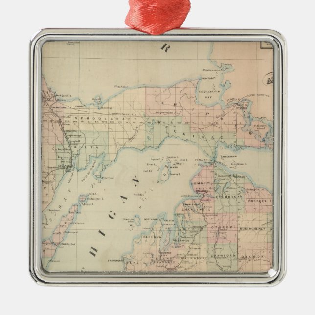 Michigan Silbernes Ornament (Vorne)