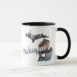 Michigan-Silhouette mit Typografie Tasse