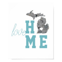 Michigan Silhouette Staat Liebe Zuhause Typografie
