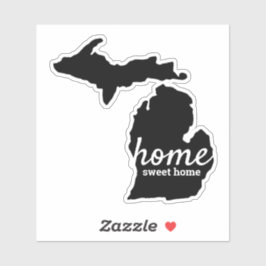 Michigan Solid Black Silhouette Zuhause Sweet Zuha Aufkleber