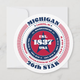 Michigan Staat Circular Typografy Flat Card
