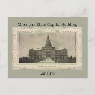 Michigan Staat Hauptstadt Gebäude Postcard (1908) Postkarte