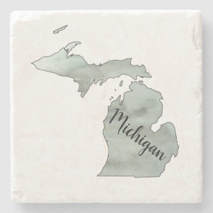 Michigan Staat Illustration Steinuntersetzer