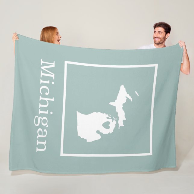 Michigan-Staat-Karte mit Sonderfarben in Herzform Fleecedecke (Beispiel)