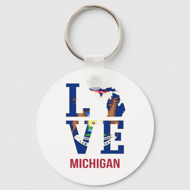 Michigan Staat Liebe Schlüsselanhänger (Vorderseite)