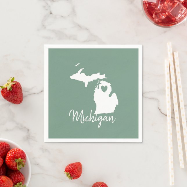 Michigan Staat Map Serviette (Beispiel)