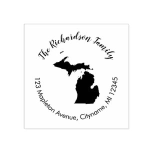 Michigan Staat Rücksendeadresse Gummi Briefmarke Gummistempel