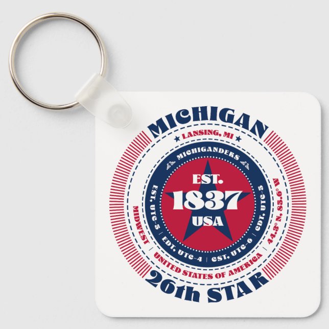 Michigan Staat Schlüsselanhänger (Vorderseite)