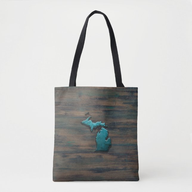 Michigan Staat Shape Aquamarin Tasche (Vorderseite)
