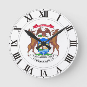 Michigan-Staats-Siegel Runde Wanduhr
